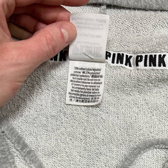 Victoria Secret PINK Logo Hoodie Knit Sweater Y2K - Picture 9 of 9